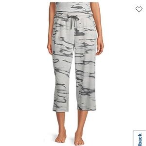 Ambrielle Womens Pajama Capris in loft gray cloud, size large